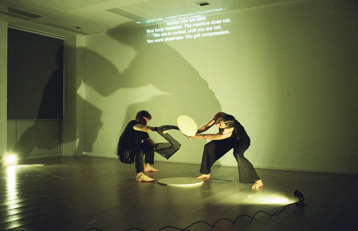 Rewiring Intimacy — performance with projected text