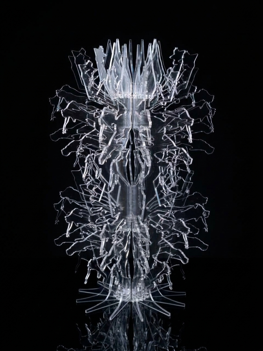 Transparent sculptural artwork for Digital Design